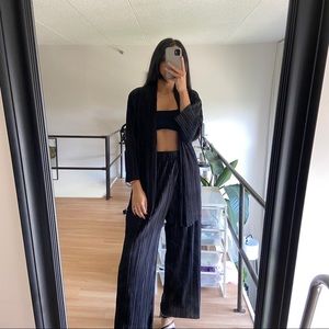 Tanjay Vintage Pleated 2 piece black set